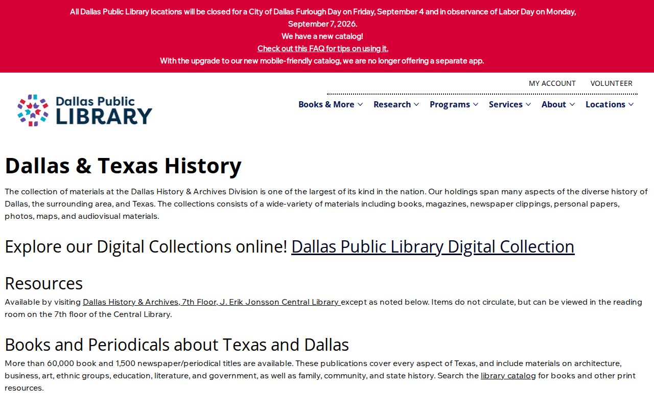 Irving previous residents research at Dallas History and Archives