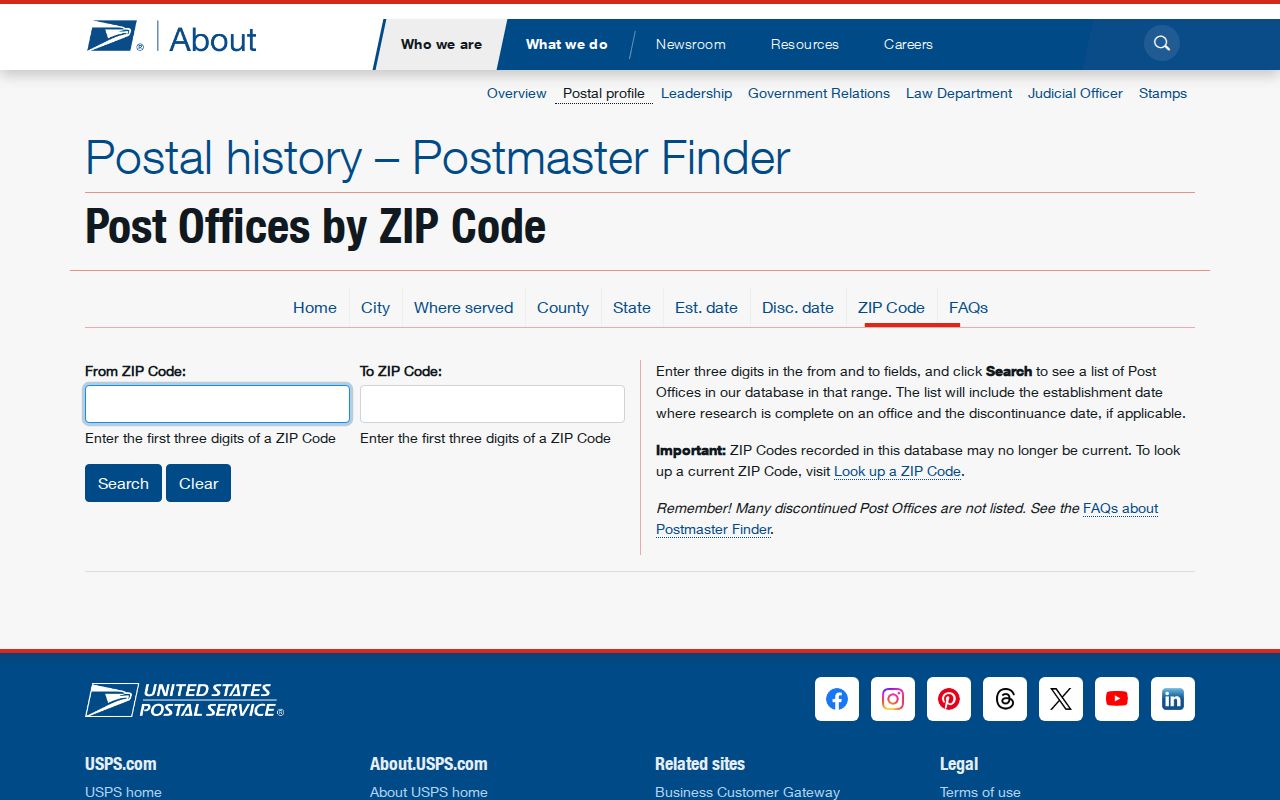 Irving ZIP code directory USPS historical post office by ZIP lookup